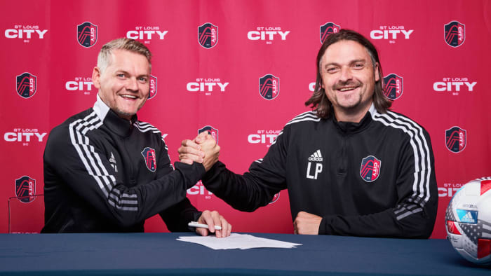 Bradley Carnell and Lutz Pfannenstiel of St. Louis City SC